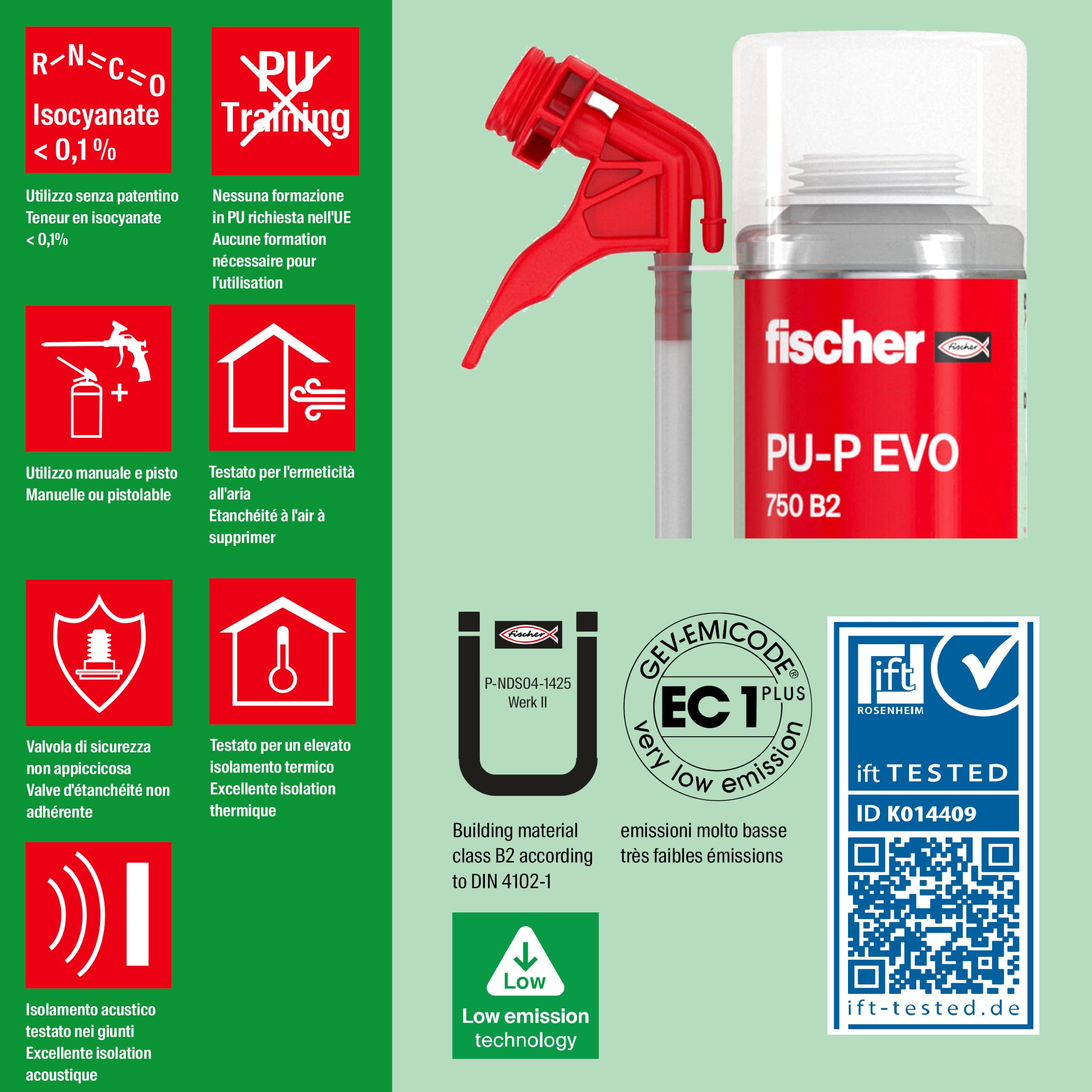 Fischer PU-P EVO 750 schiuma poliuretanica 750 ml B2