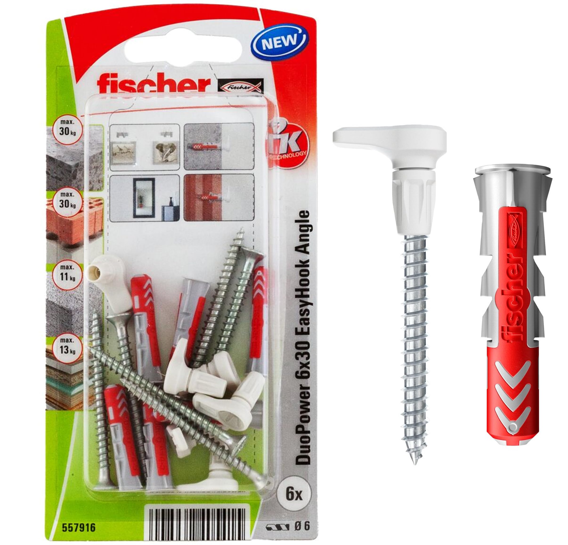 Fischer EasyHook Round Ganci Tondi 6 Pezzi con Tasselli