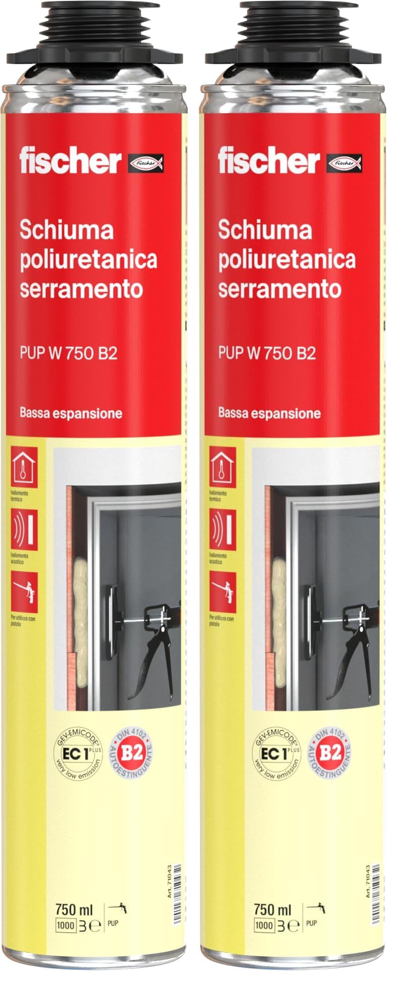Fischer PUP W 750 schiuma serramenti pistola 750 ml