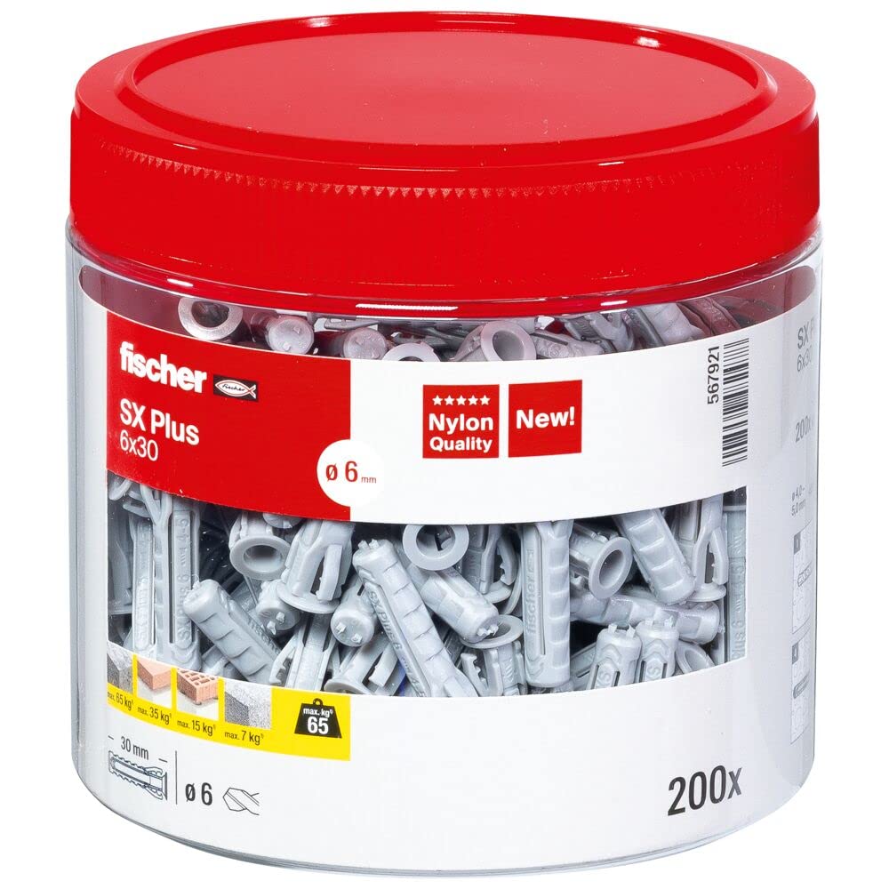 Fischer SX Plus 6x30 Tasselli Espansione 200 pz per Cemento