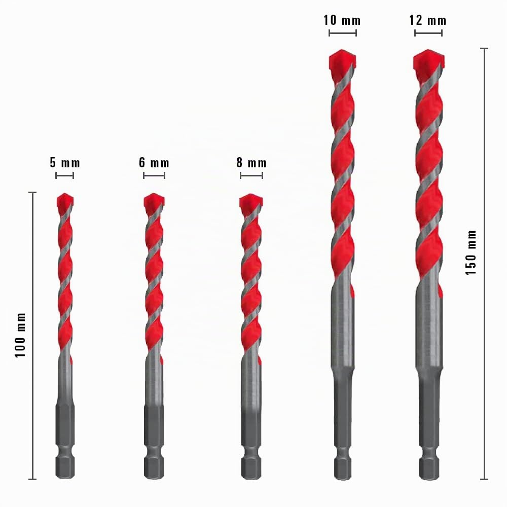Fischer D-U Hex Set 5 Punte Trapano Universali 5-12 mm