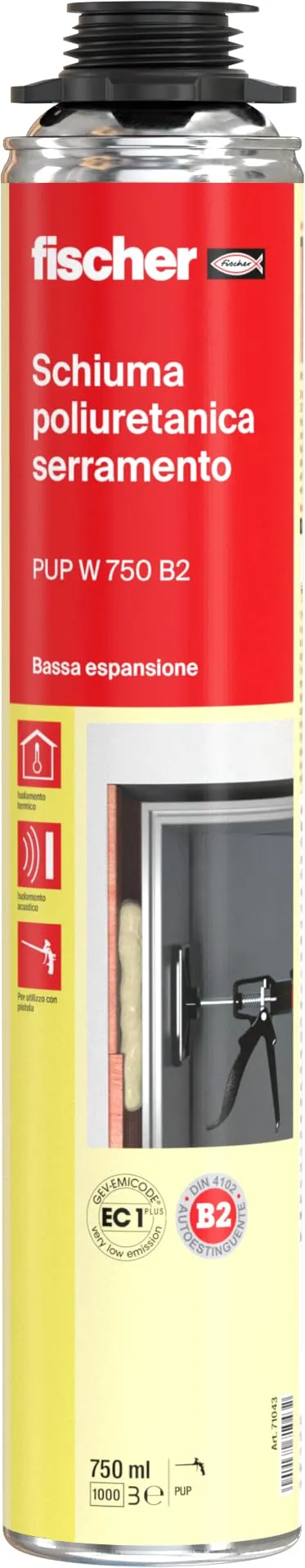 Fischer PUP W 750 schiuma serramenti pistola 750 ml