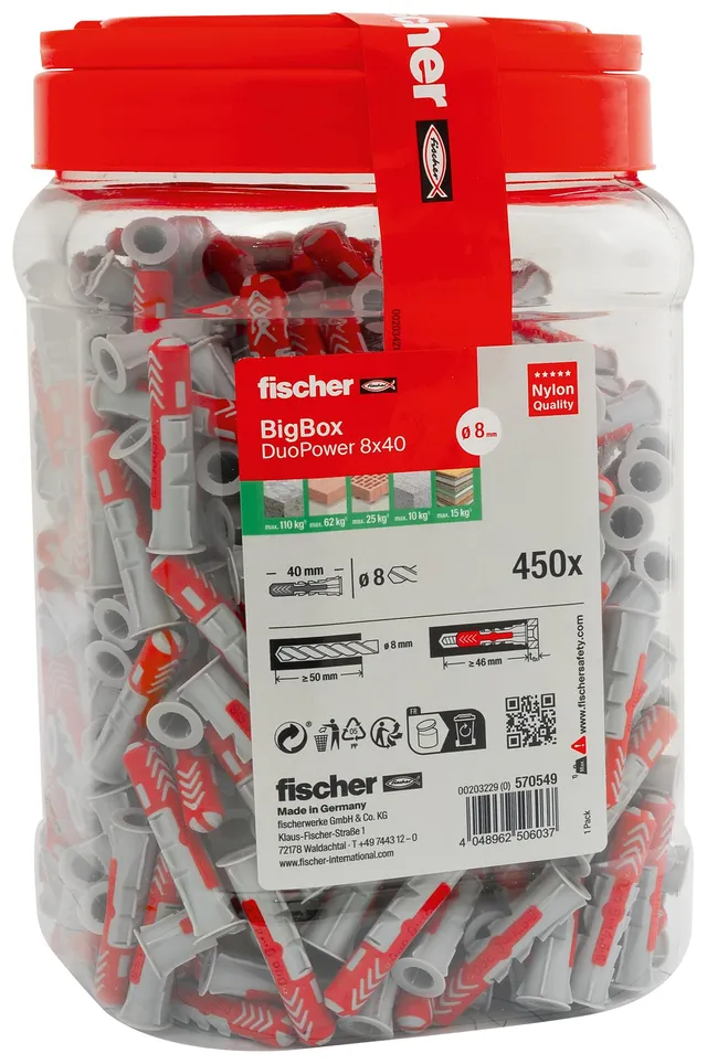 Fischer DuoPower 8x40 Tasselli Universali BigBox 450 pz