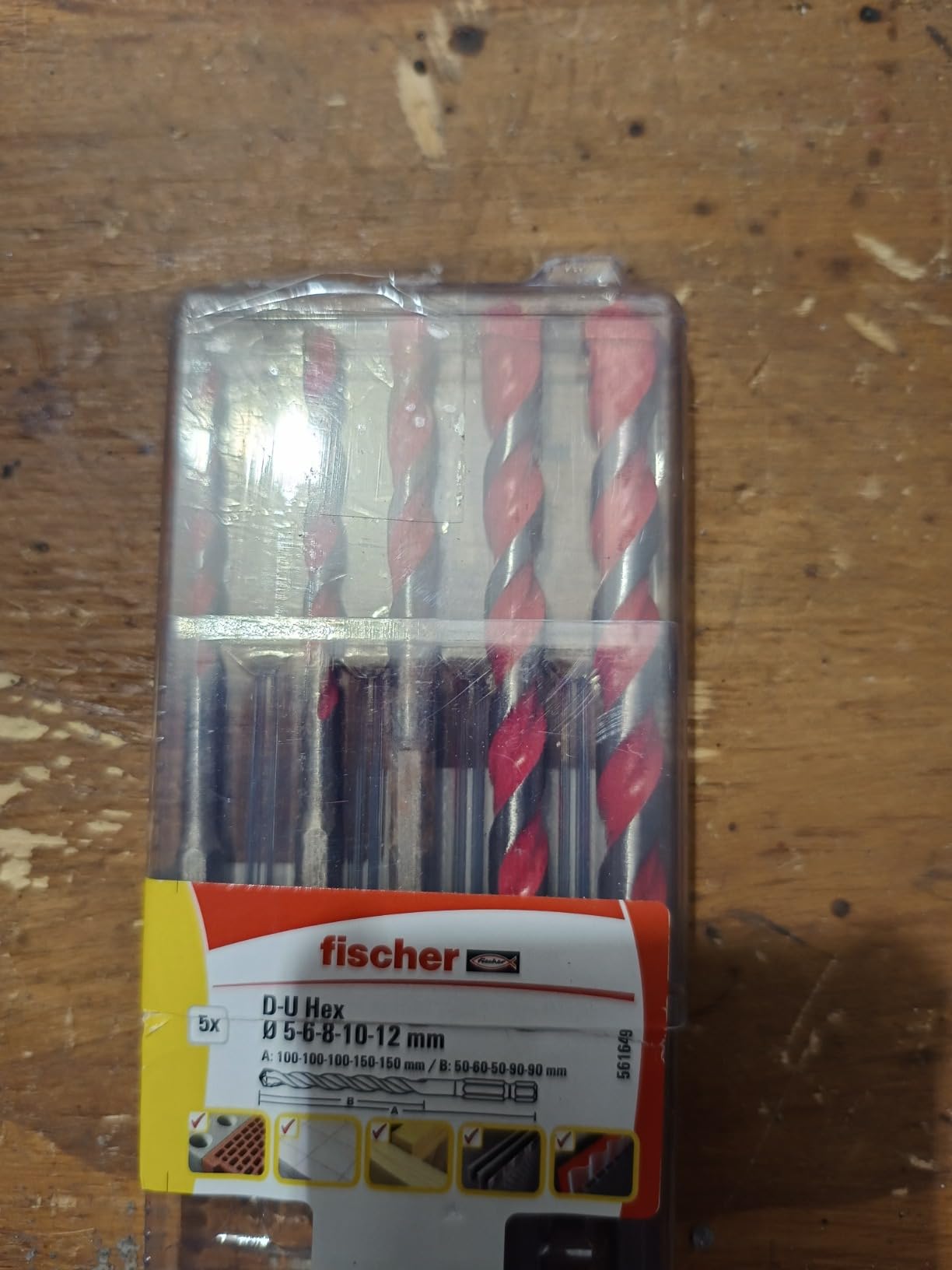 Fischer D-U Hex Set 5 Punte Trapano Universali 5-12 mm