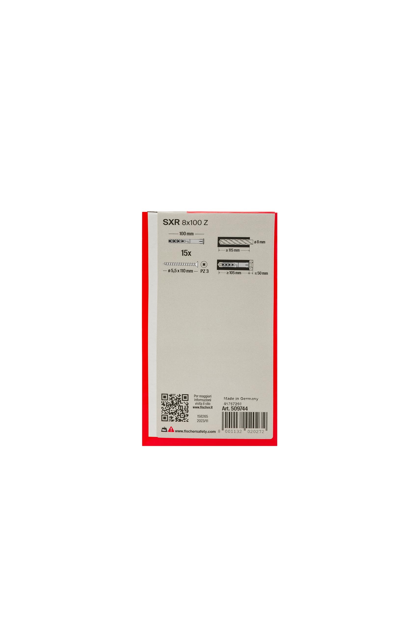 Fischer SXR 8x100 Z tasselli prolungati con vite