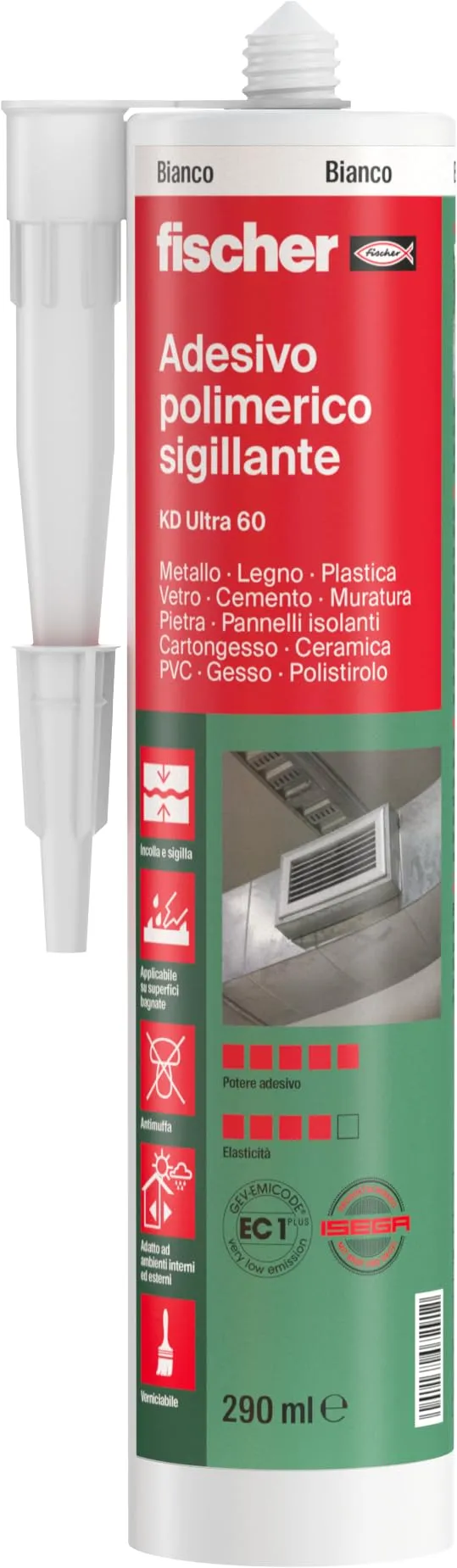 Fischer KD Ultra 60 adesivo sigillante bianco 290 ml