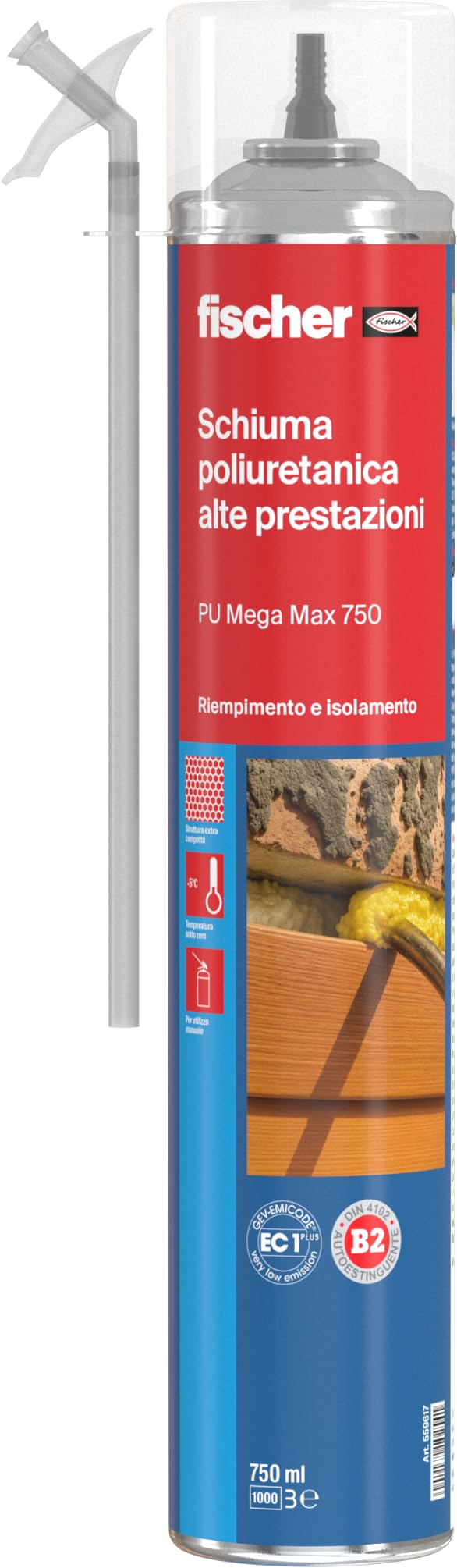 Fischer PU Mega Max 750 schiuma poliuretanica 750 ml