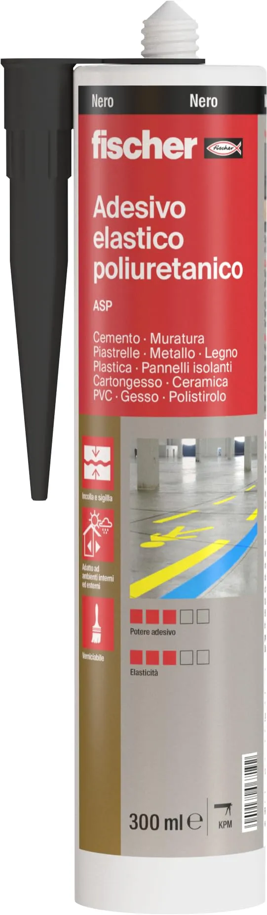 Fischer ASP Sigillante Poliuretanico 300 ml Nero UV