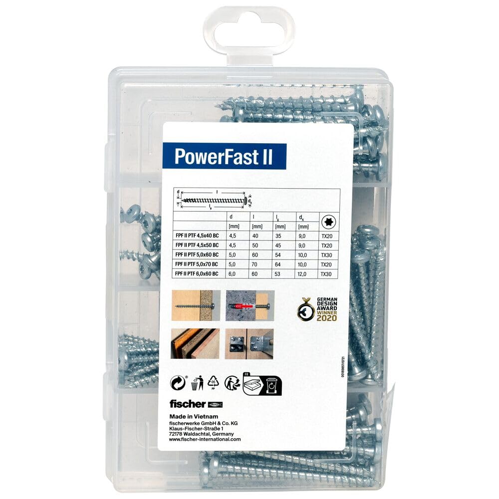 Fischer ProfiBox Viti Legno Torx 110 Pezzi Filetto Totale