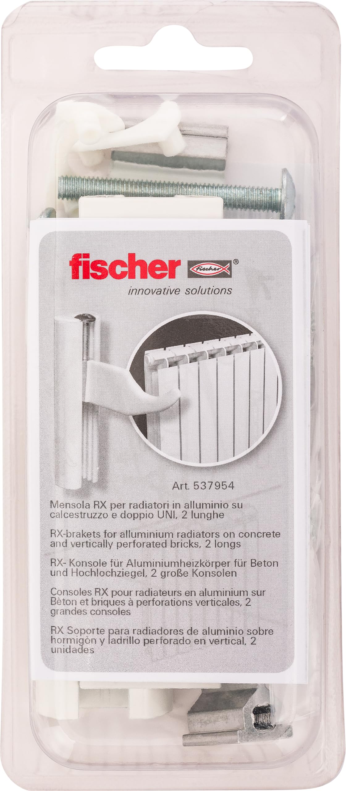 Fischer RX mensola radiatori alluminio bianca