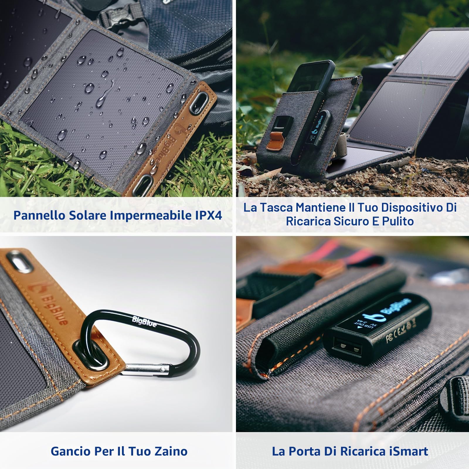 BigBlue Mini 14W pannello solare portatile USB impermeabile