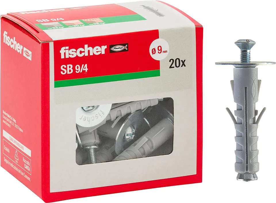 Fischer SB 9 tasselli universali con vite M4 20 pezzi