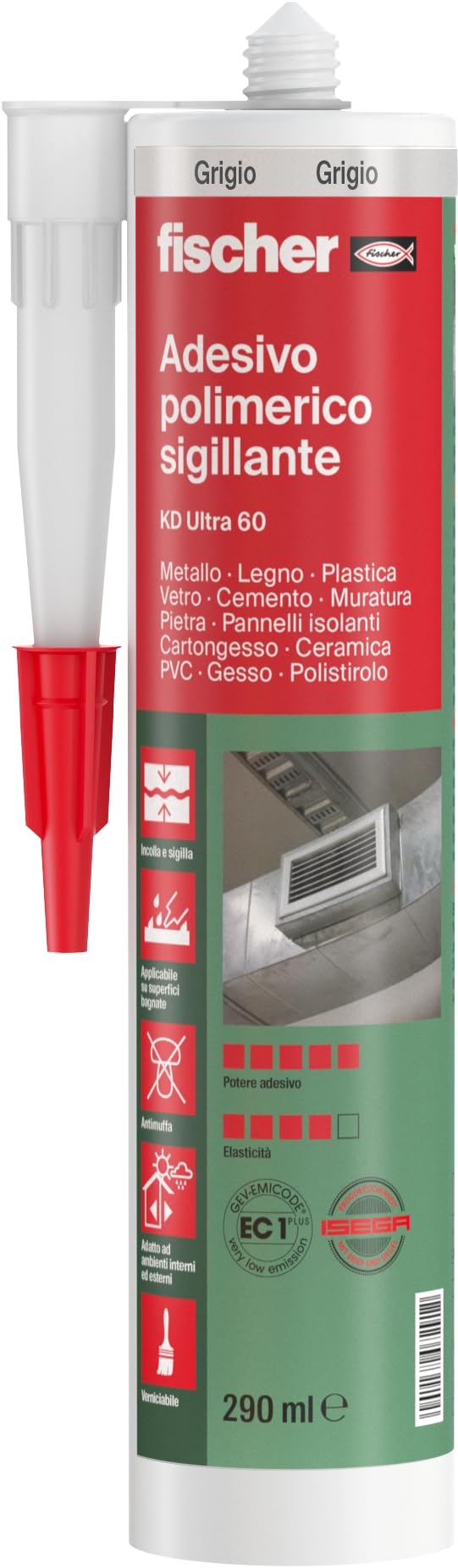 Fischer KD Ultra 60 adesivo sigillante bianco 290 ml
