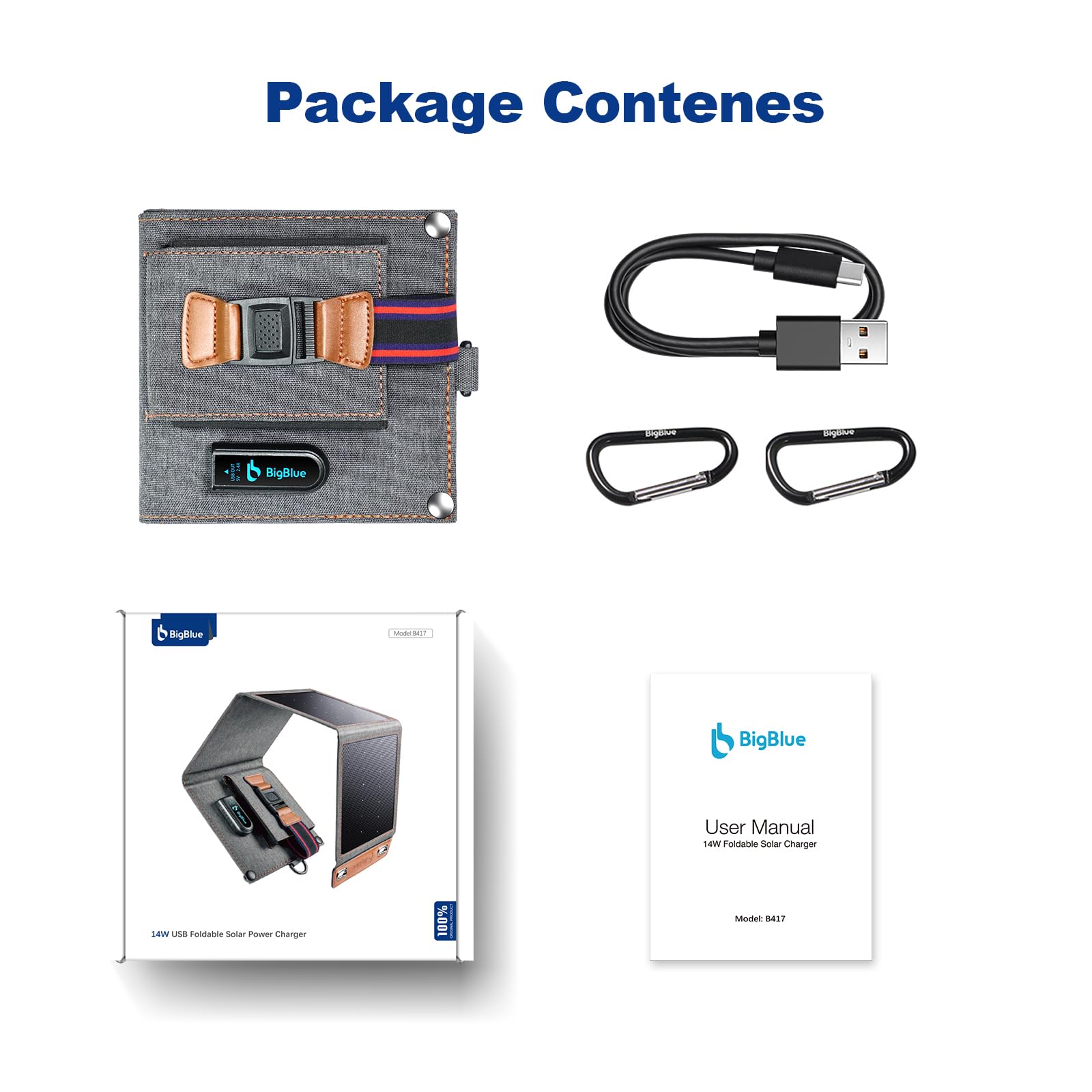 BigBlue Mini 14W pannello solare portatile USB impermeabile