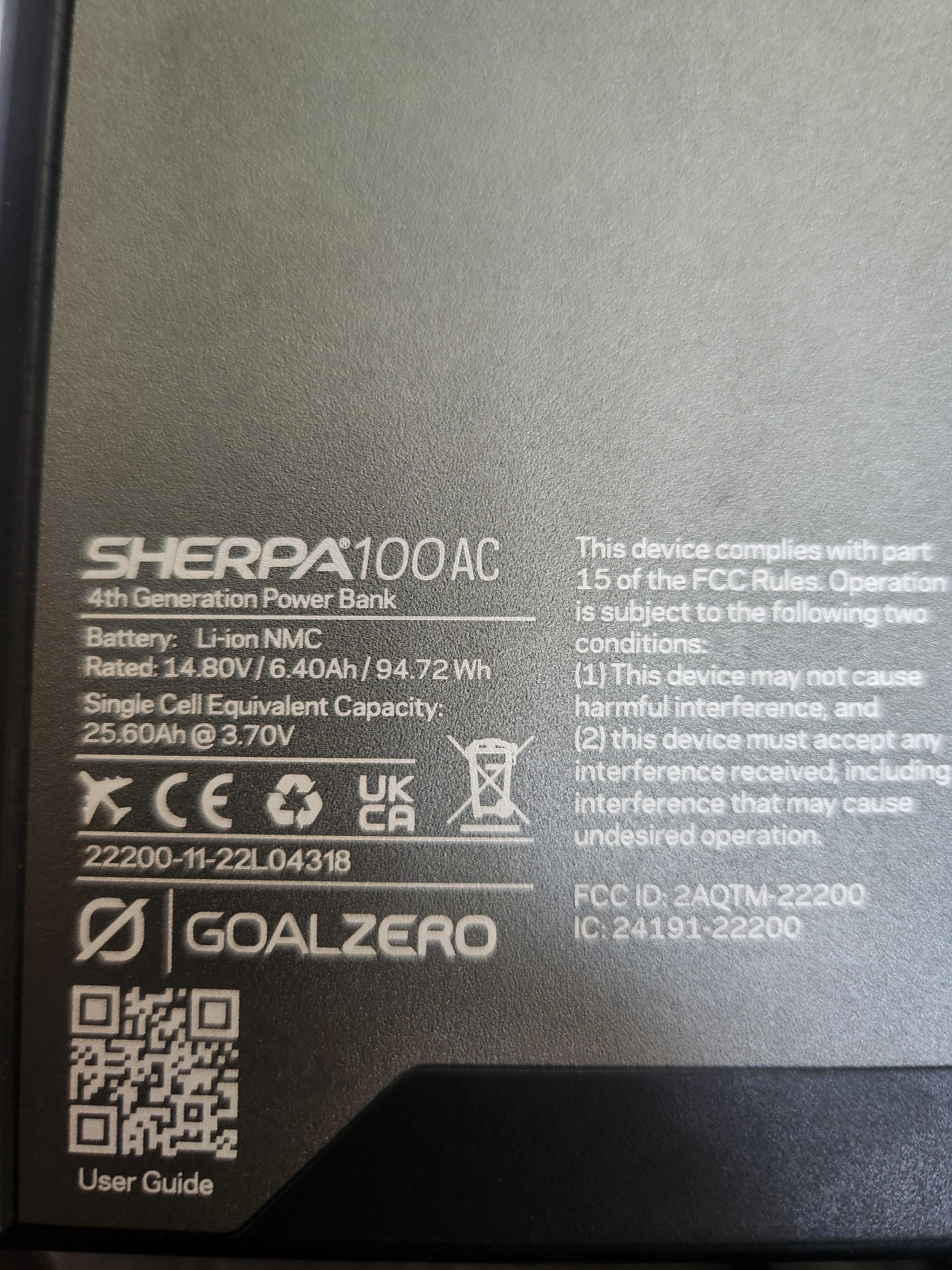 GoalZero Sherpa 100AC + Nomad 20 kit solare 95Wh con pannello 20W