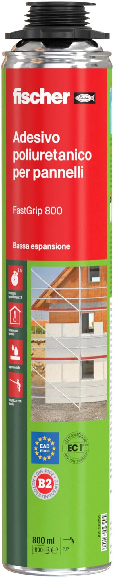 Fischer Fastgrip 800 schiuma poliuretanica pistola pannelli isolanti