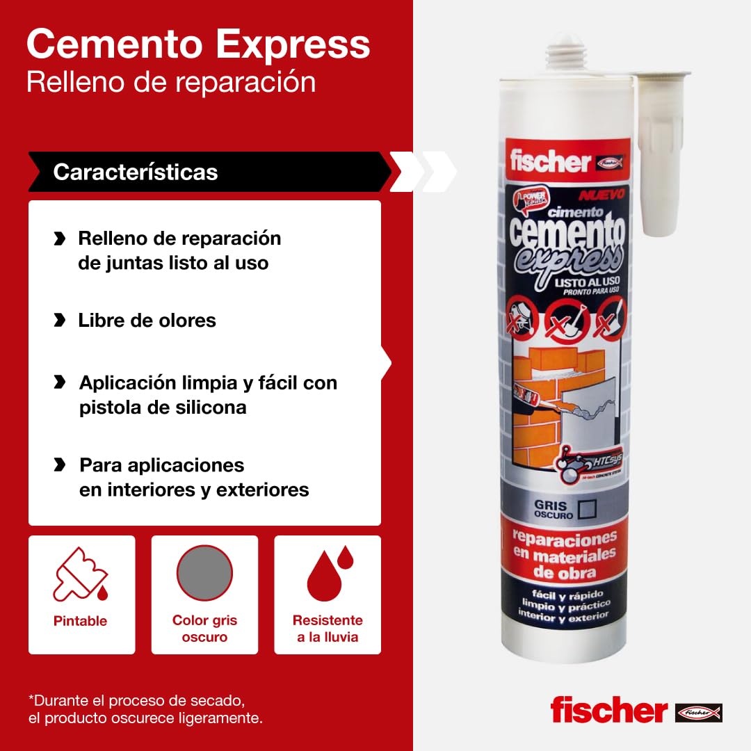 Fischer Cemento Express sigillante grigio scuro 310 ml