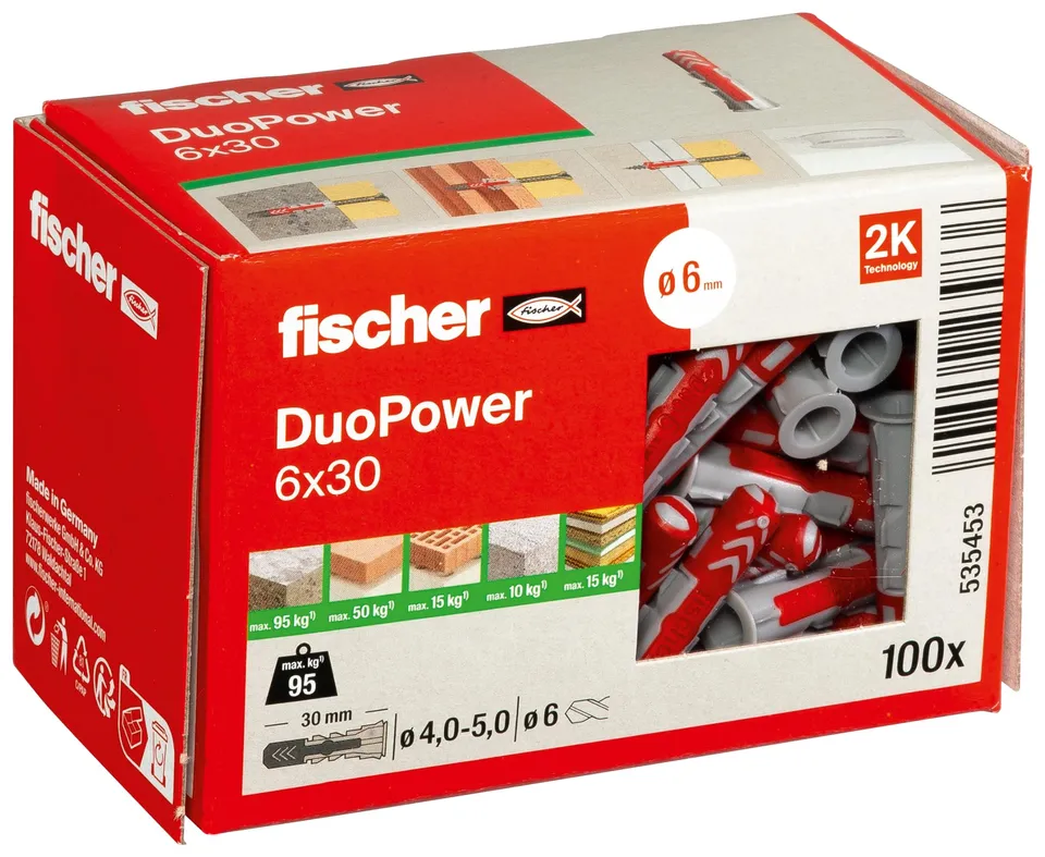 Fischer Duopower 6x30 tasselli 100 pz multimateriale