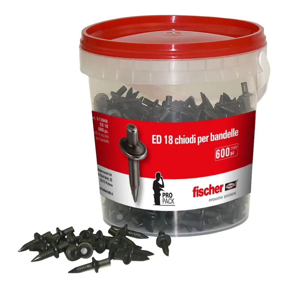 Fischer ED 18 Chiodo a Percussione 600 Pz 18 mm per Bandelle