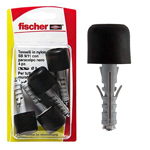 Fischer SB 9 tasselli con paracolpi 4 pz neri