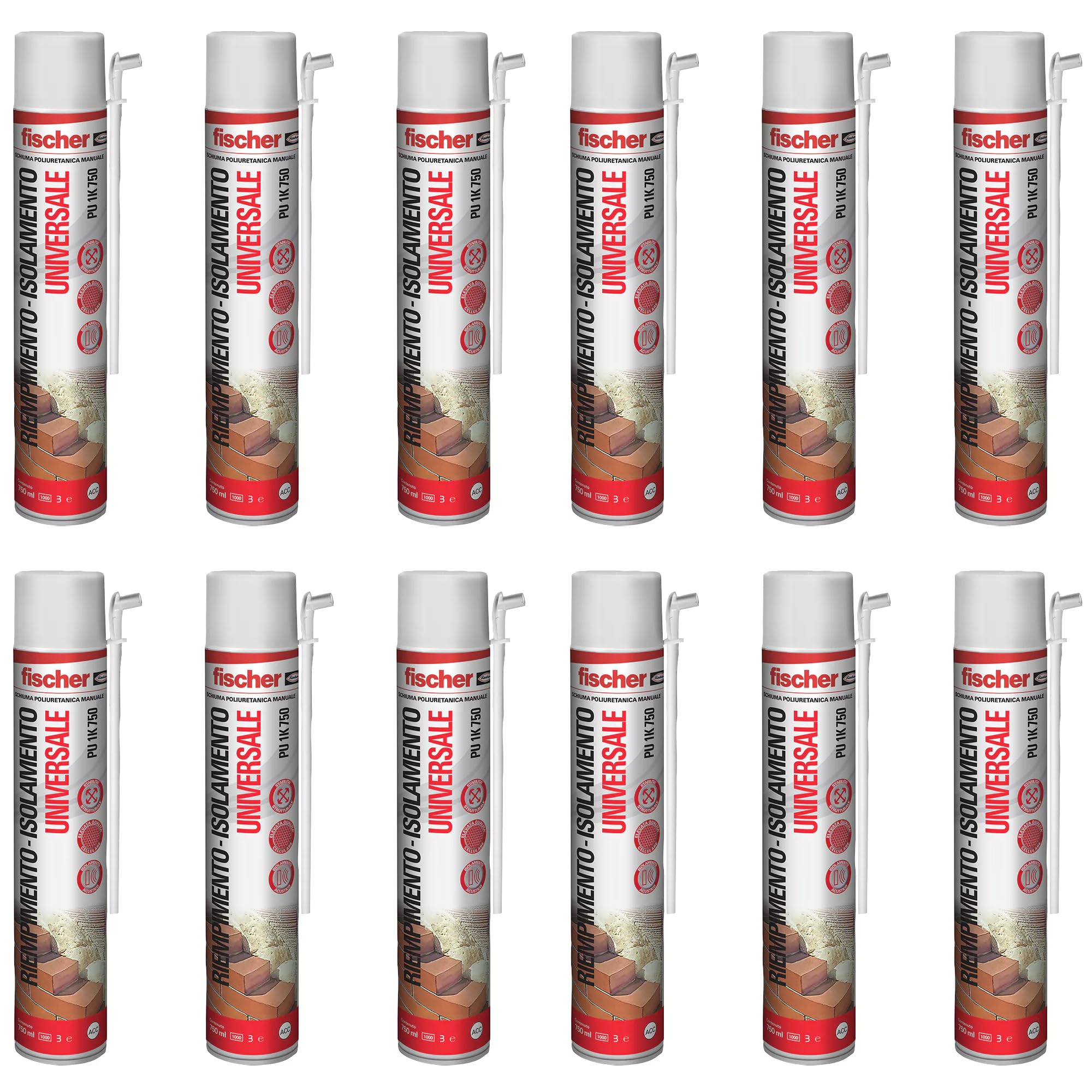 Fischer PU 1K 750 M schiuma poliuretanica manuale 1 pezzo multiuso