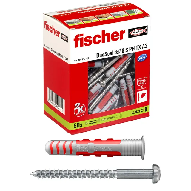 Fischer DuoSeal 6x38 tasselli bagno con vite 50 pz