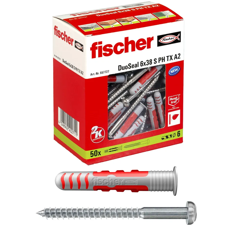 Fischer DuoSeal 6x38 tasselli bagno con vite 50 pz