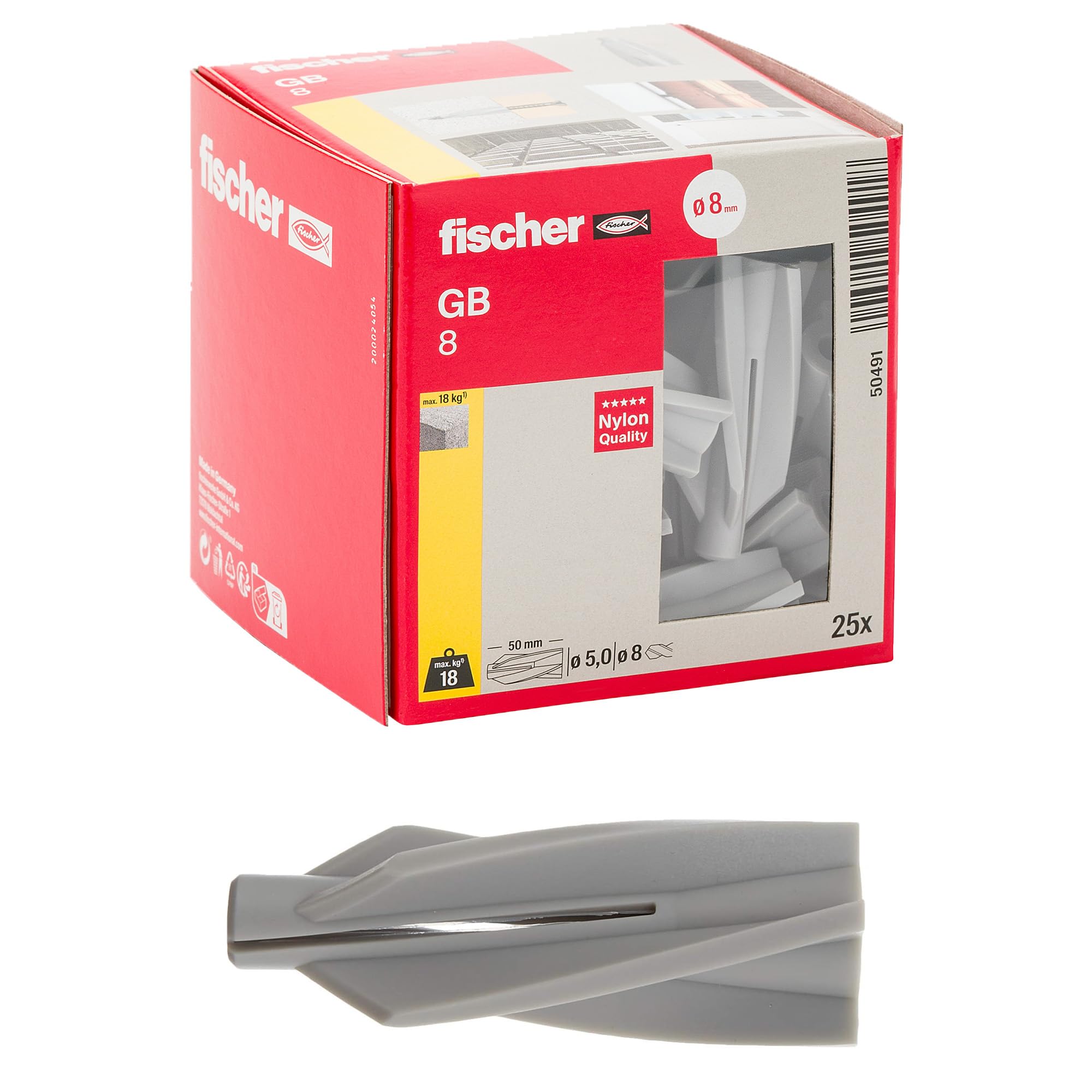 Fischer GB 10 tasselli gasbeton foro 10 mm 20 pz