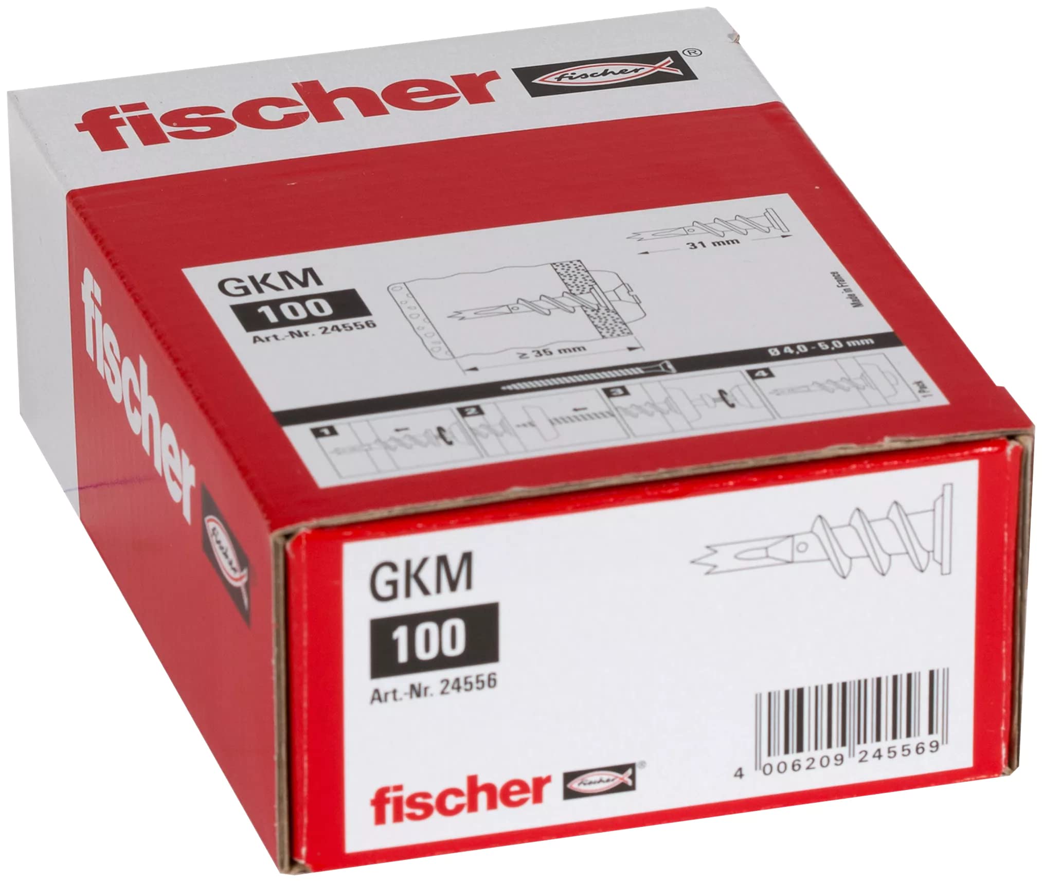 Fischer GKM Tassello Cartongesso Metallo 100 Pz Senza Viti Autofilettante