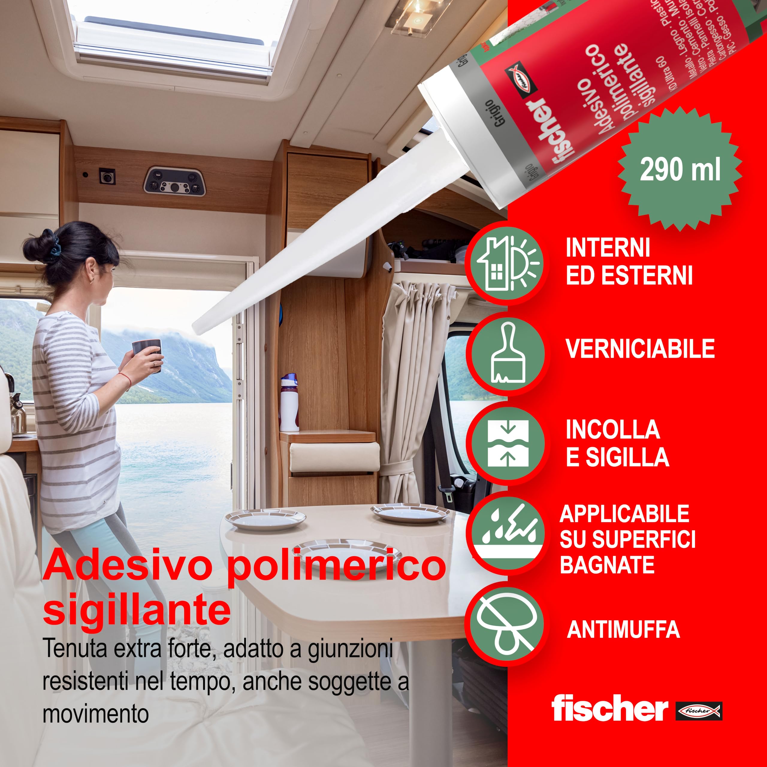 Fischer KD Ultra 60 adesivo sigillante bianco 290 ml