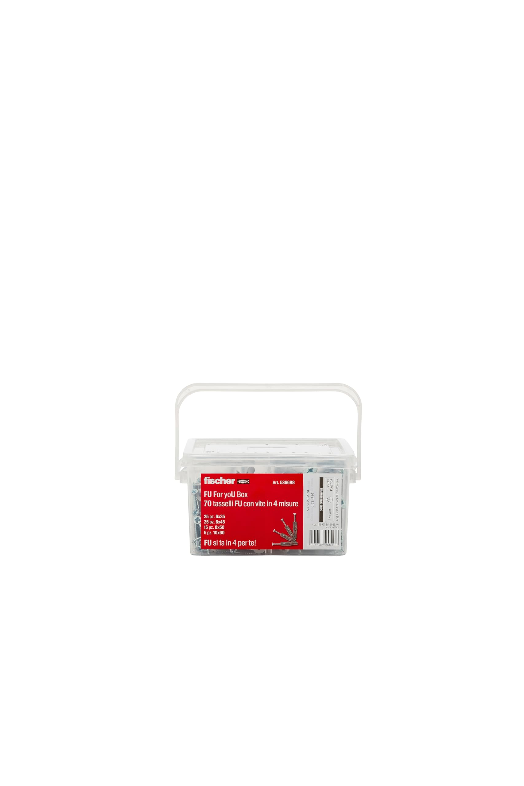 fischer For You Box FU kit tasselli con viti 70 pz muro