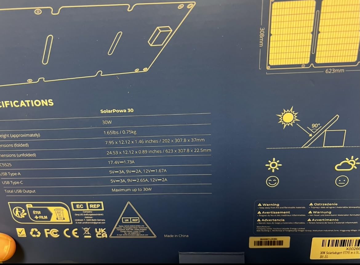 BigBlue Solarpowa 30 caricatore solare 30W USB-C 18W IP68