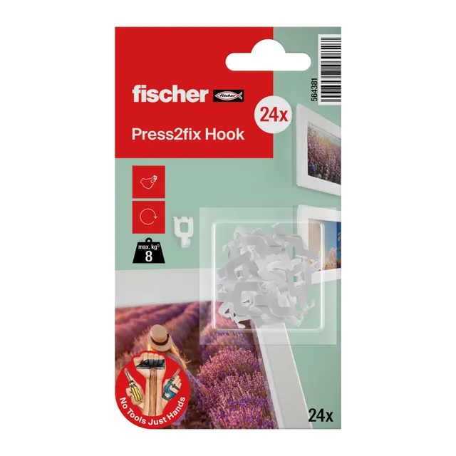 fischer Fast&Fix Ganci Appendiquadri 24 Pezzi Bianchi