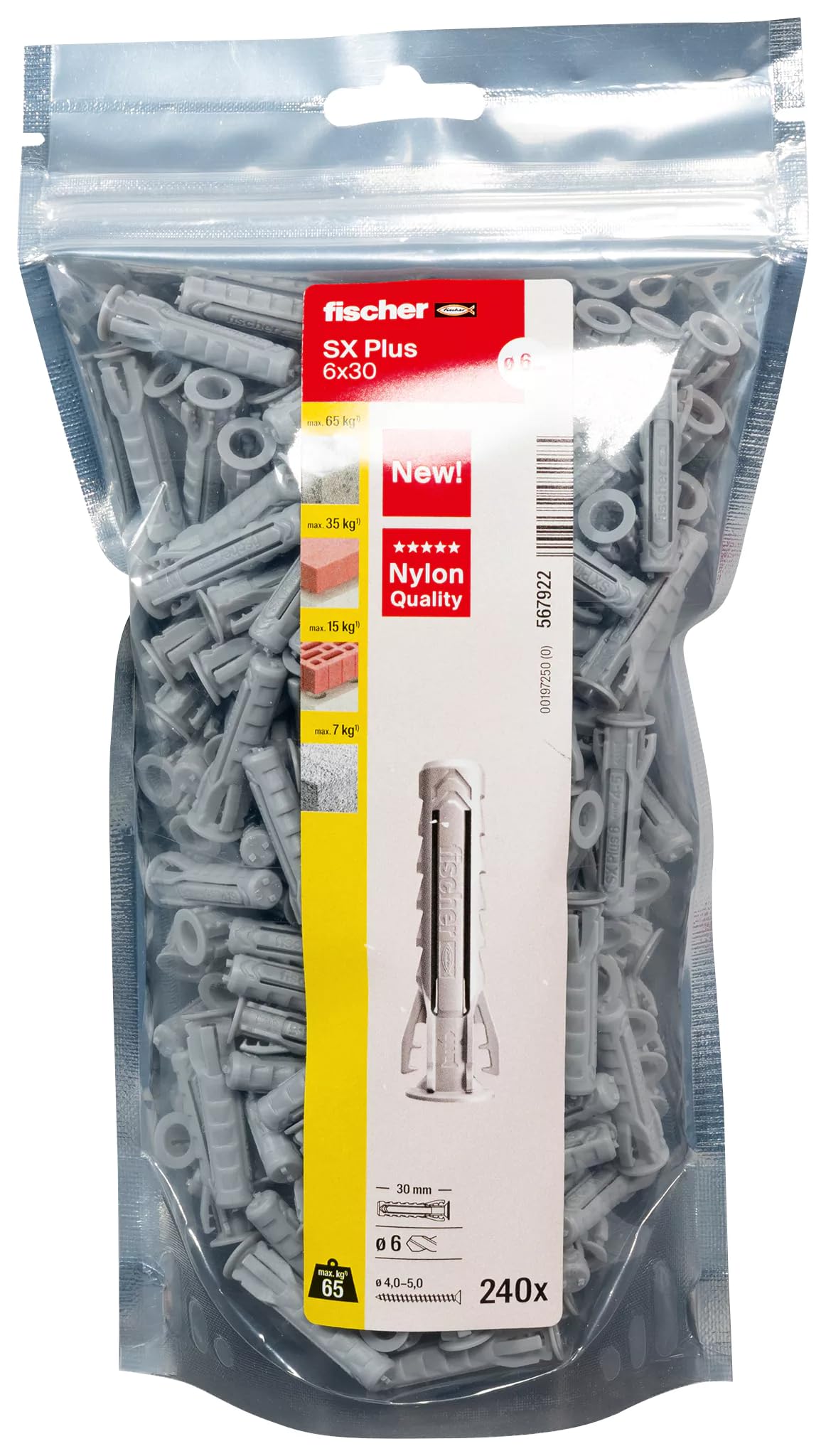 Fischer SX Plus 8x40 tasselli 120 pezzi muro pieno forato