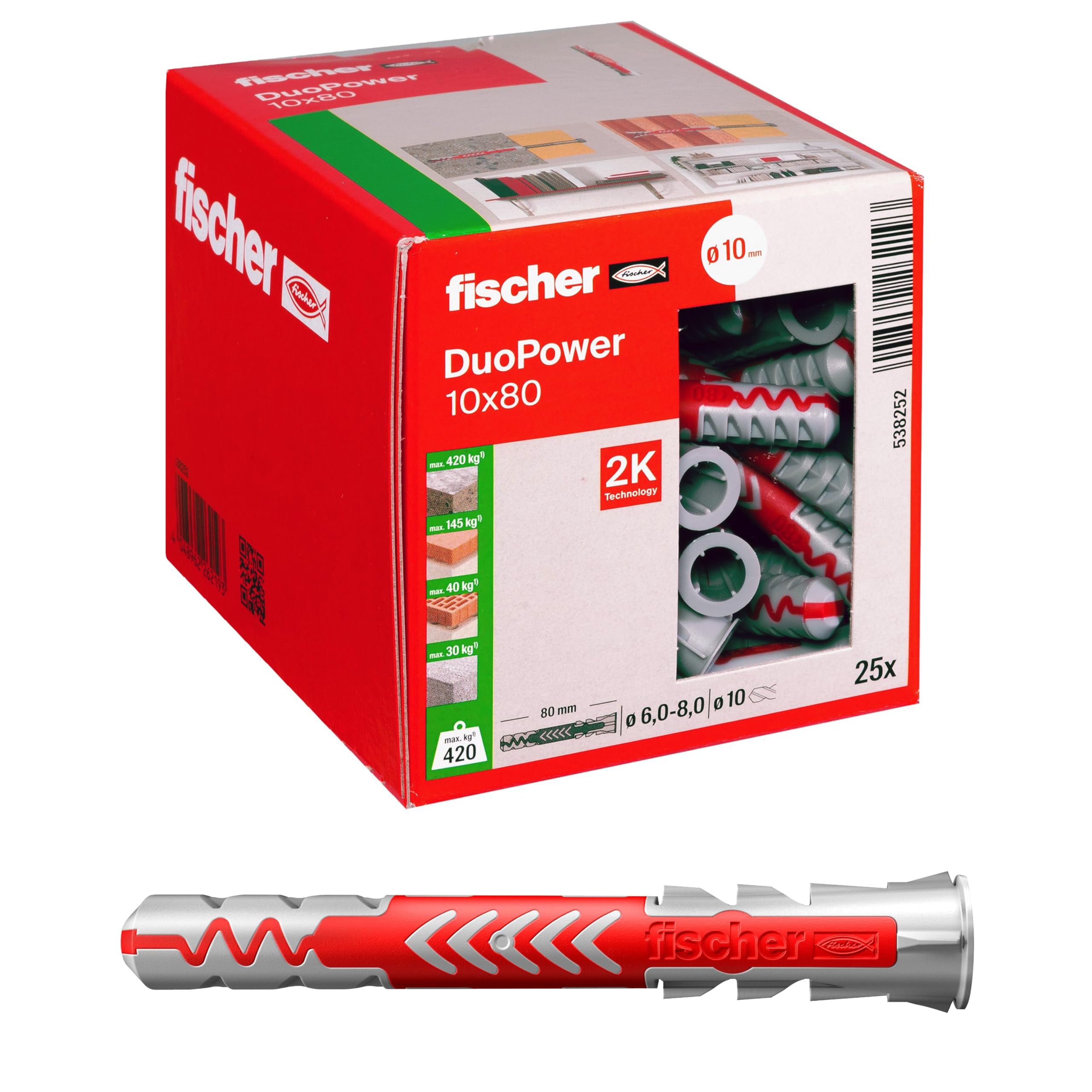 Fischer DuoPower 6x50 tasselli universali con vite 50 pezzi