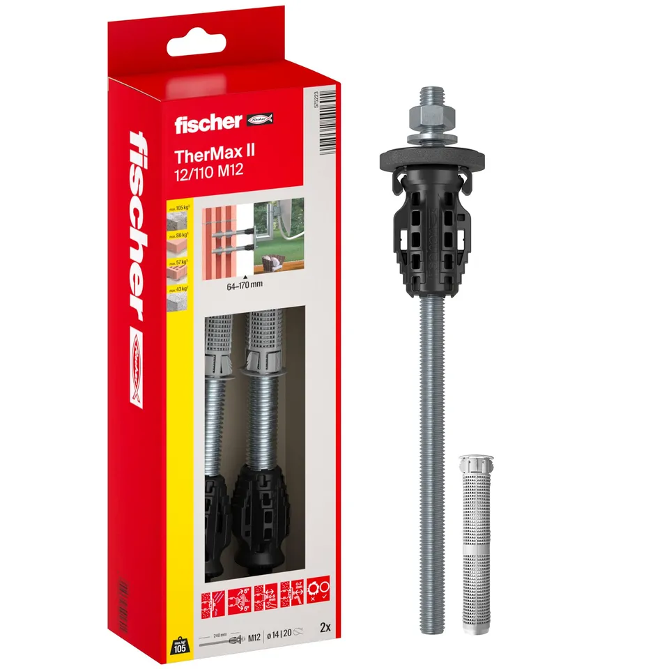 Fischer TherMax II 12/110 M12 fissaggio cappotto 2 pezzi