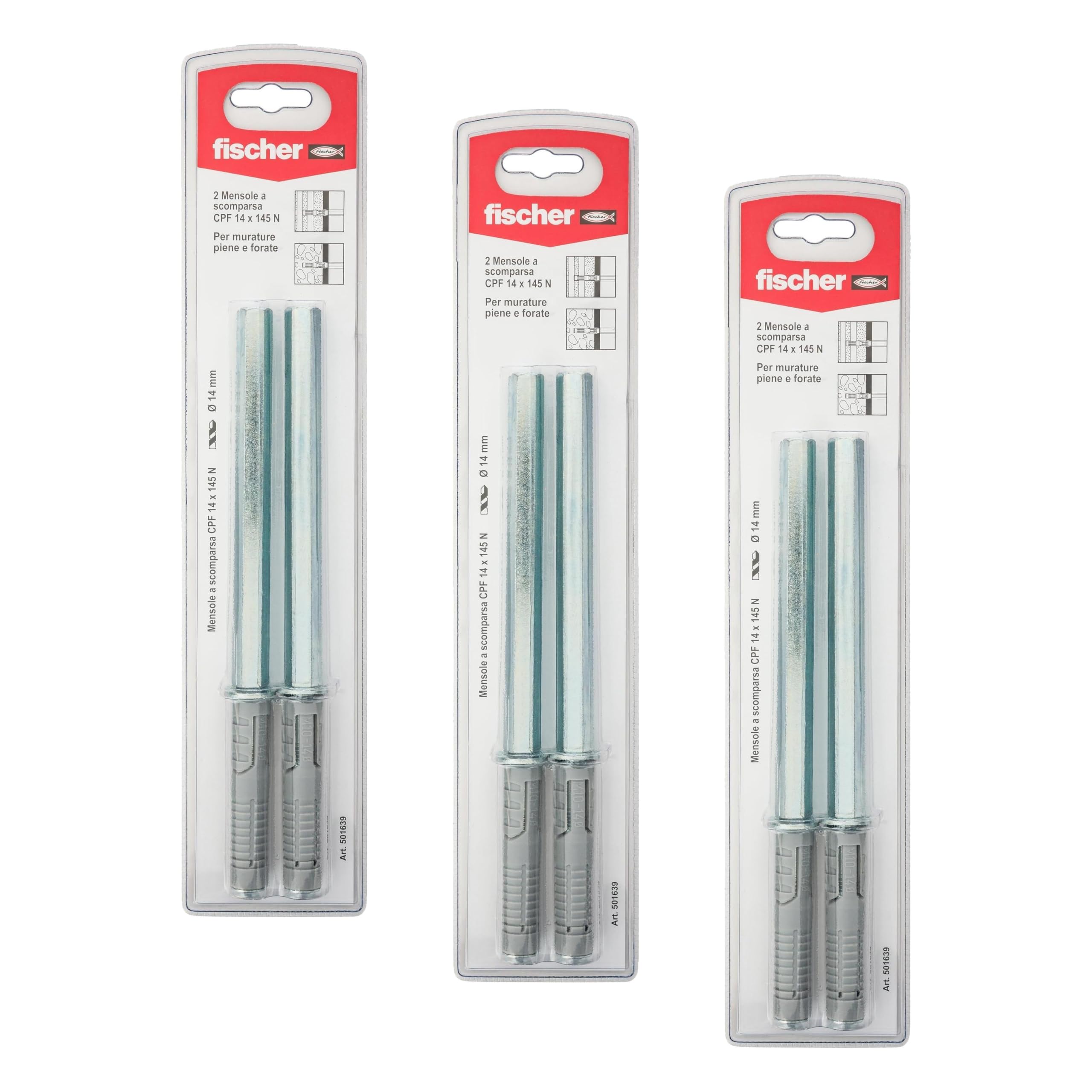 Fischer CFP 14x145 K reggimensola scomparsa 2 pz
