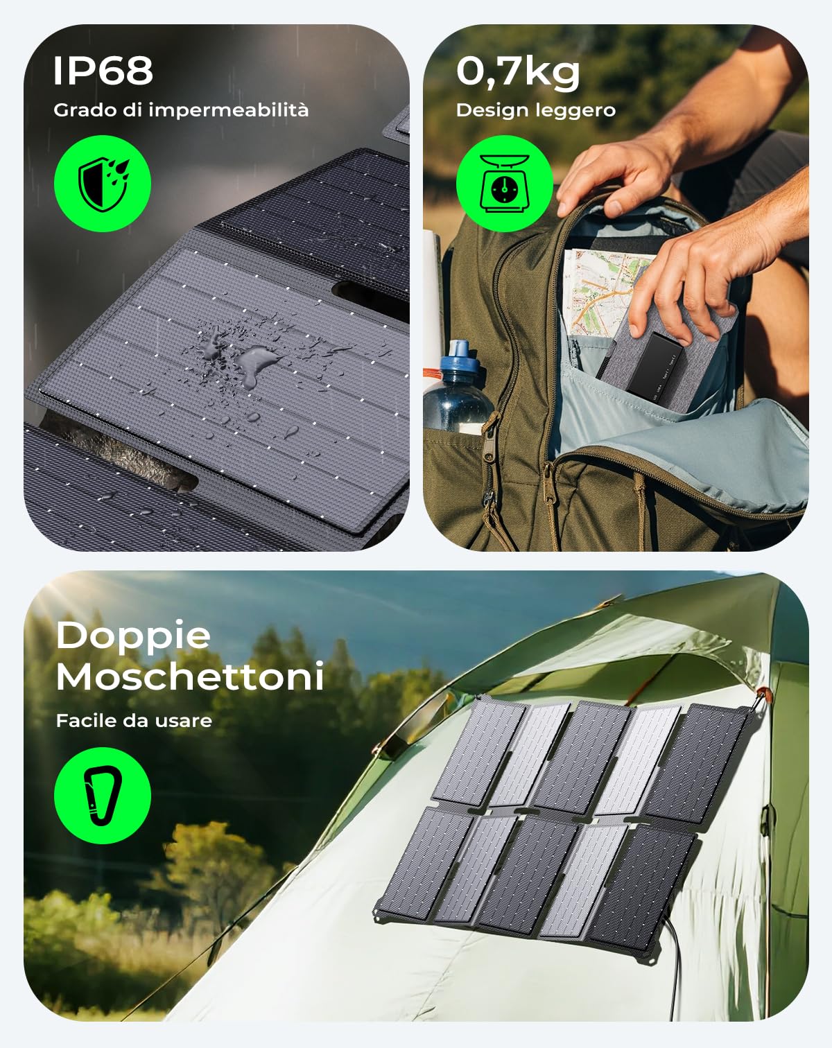 BigBlue 35W Caricabatterie Solare Portatile PD25W Trekking