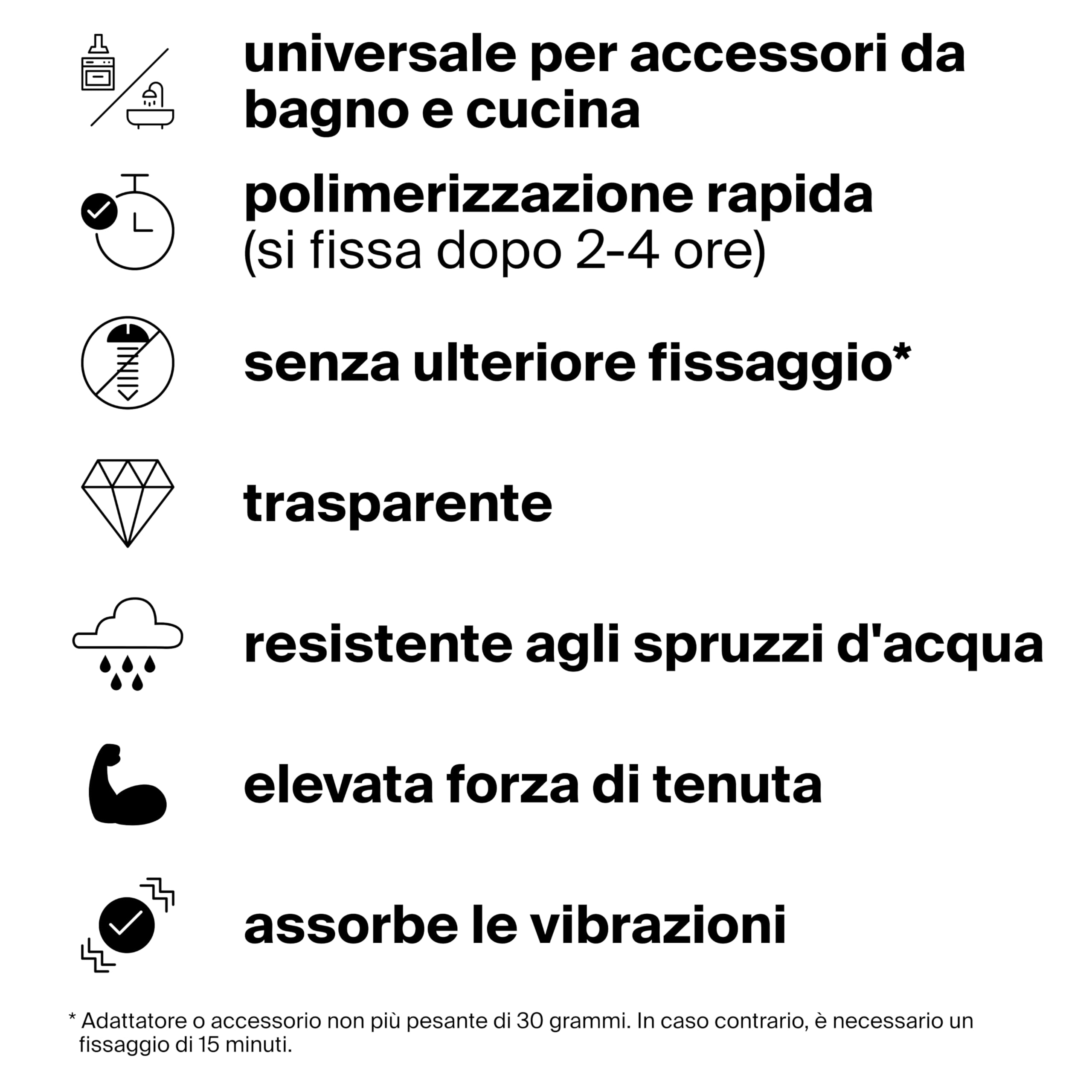 Fischer Colla Bagno kit fissaggio piastrelle 4x4g senza forare
