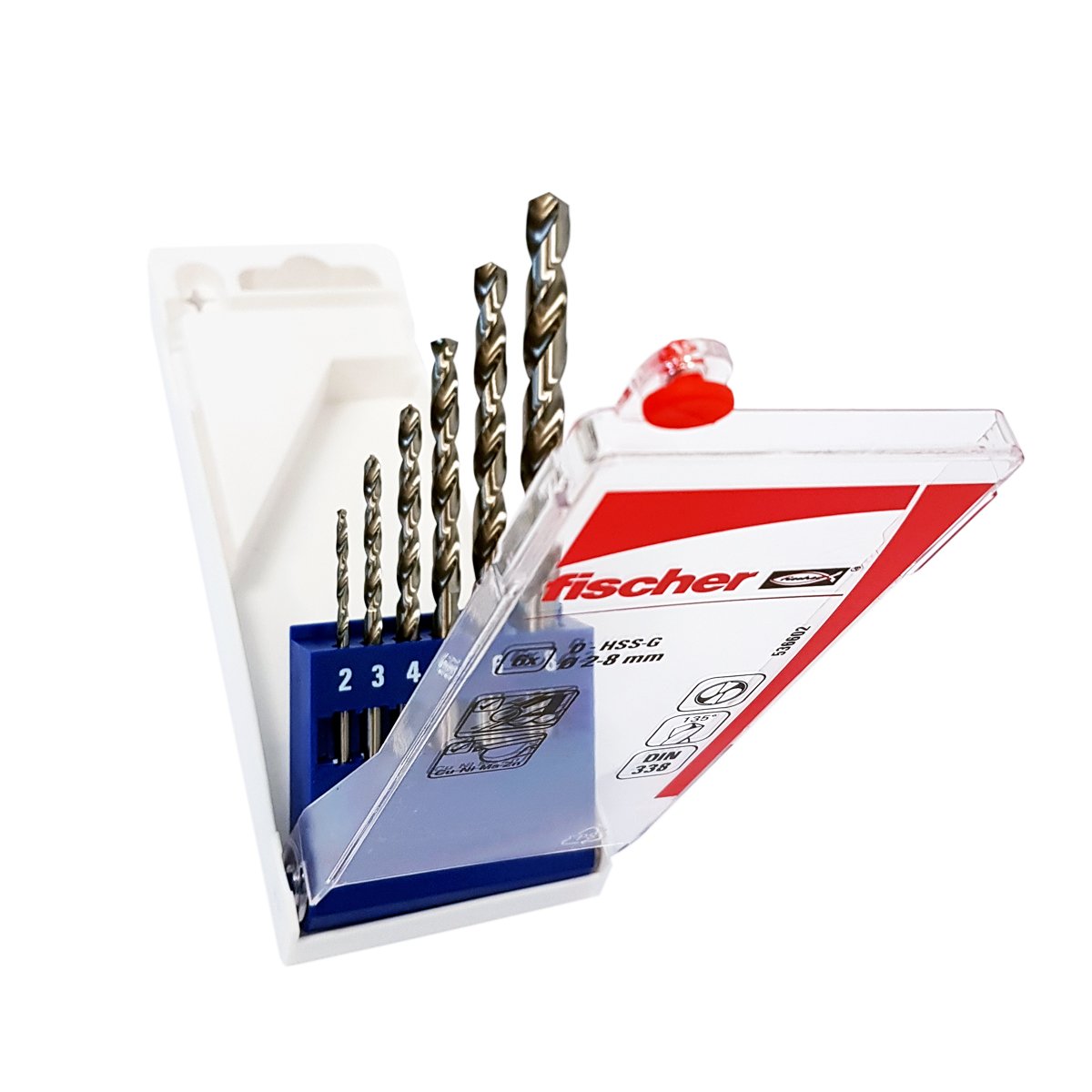 Fischer HSS Set 6 Punte Trapano Metallo Ø 2-8 mm