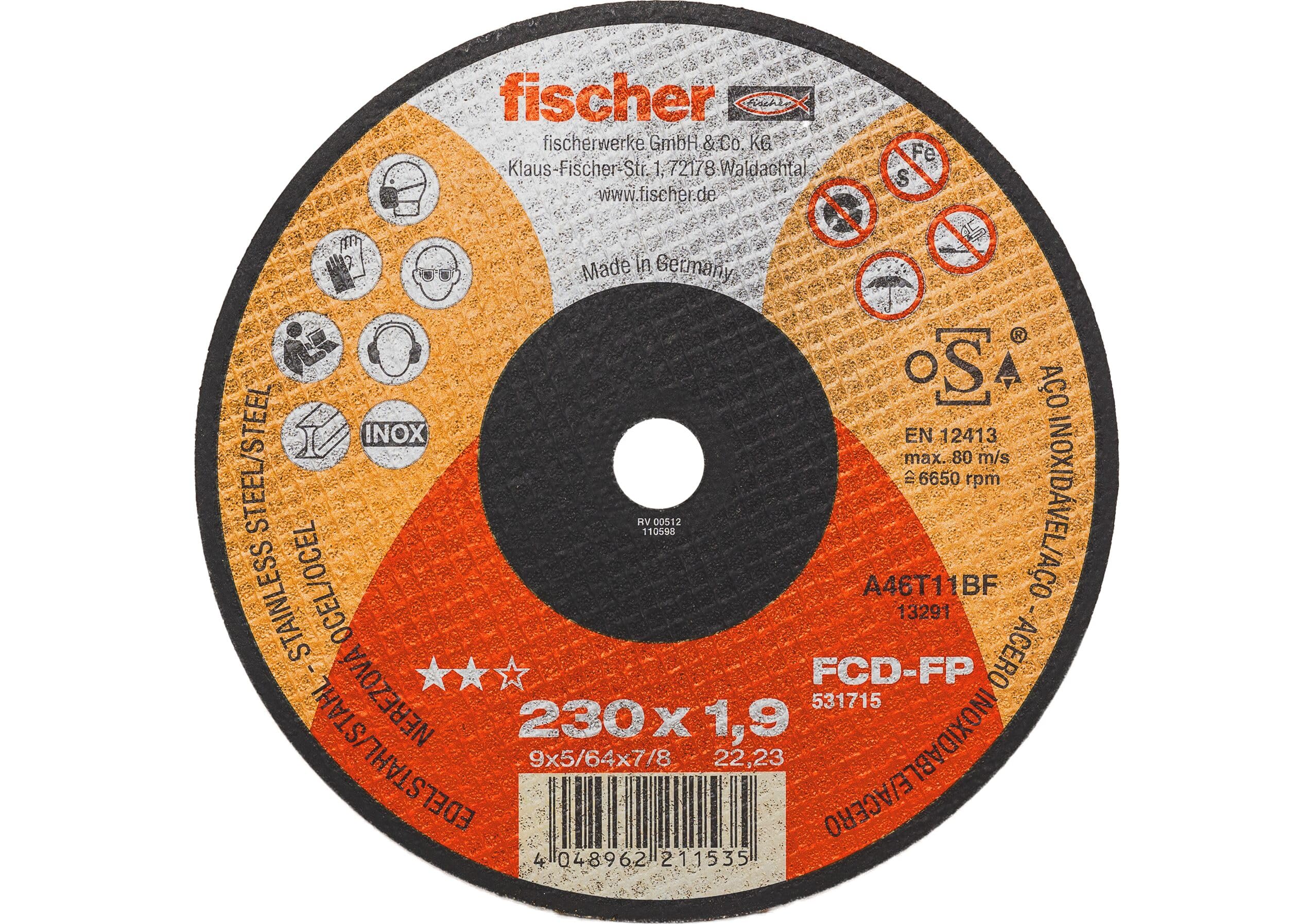 Fischer FCD-FP 115x1,5 INOX disco taglio 115 mm