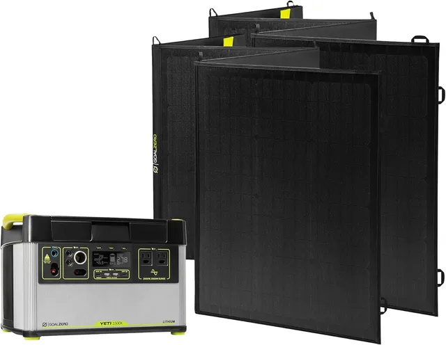 Goal Zero Yeti 1500X generatore solare con 2 Nomad 200 da 400W