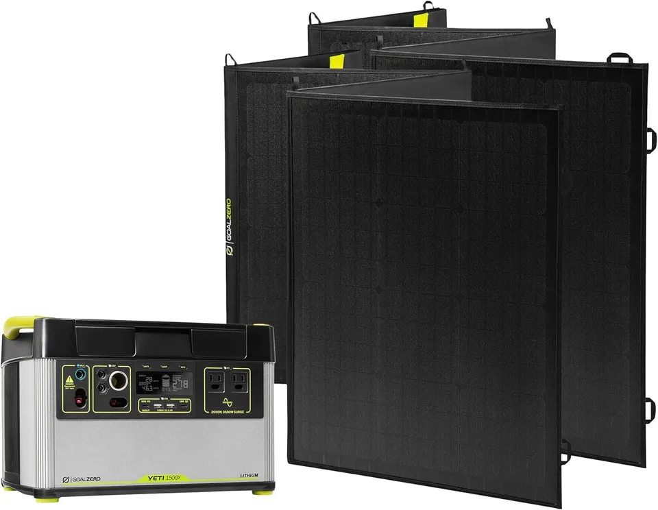 Goal Zero Yeti 1500X generatore solare con 2 Nomad 200 da 400W
