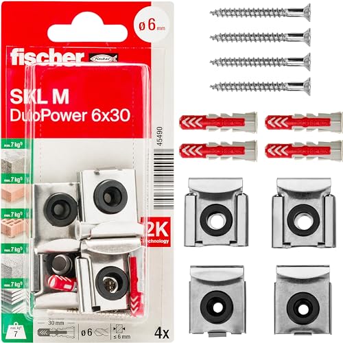 Fischer SKL-M Kit Appendi Specchi DuoPower Muro Cartongesso