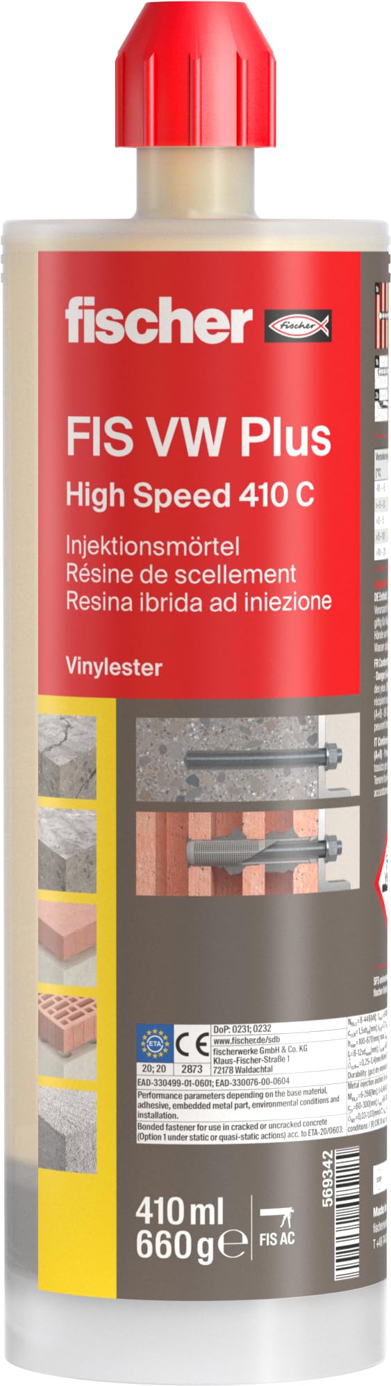 Fischer FIS V Plus 410C Ancorante Chimico Box 16x410 ml sismico