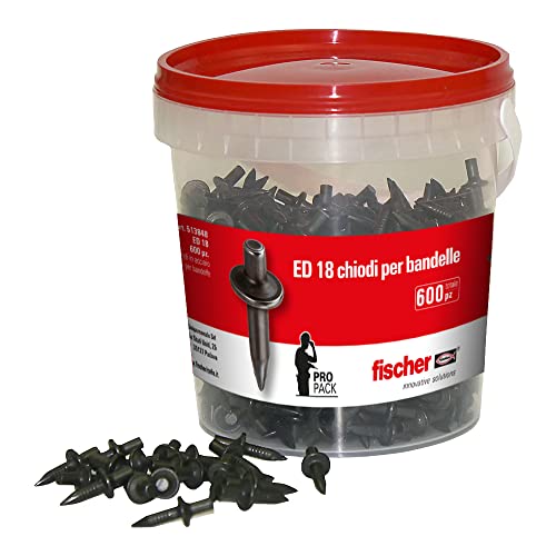 Fischer ED 18 Chiodo a Percussione 600 Pz 18 mm per Bandelle