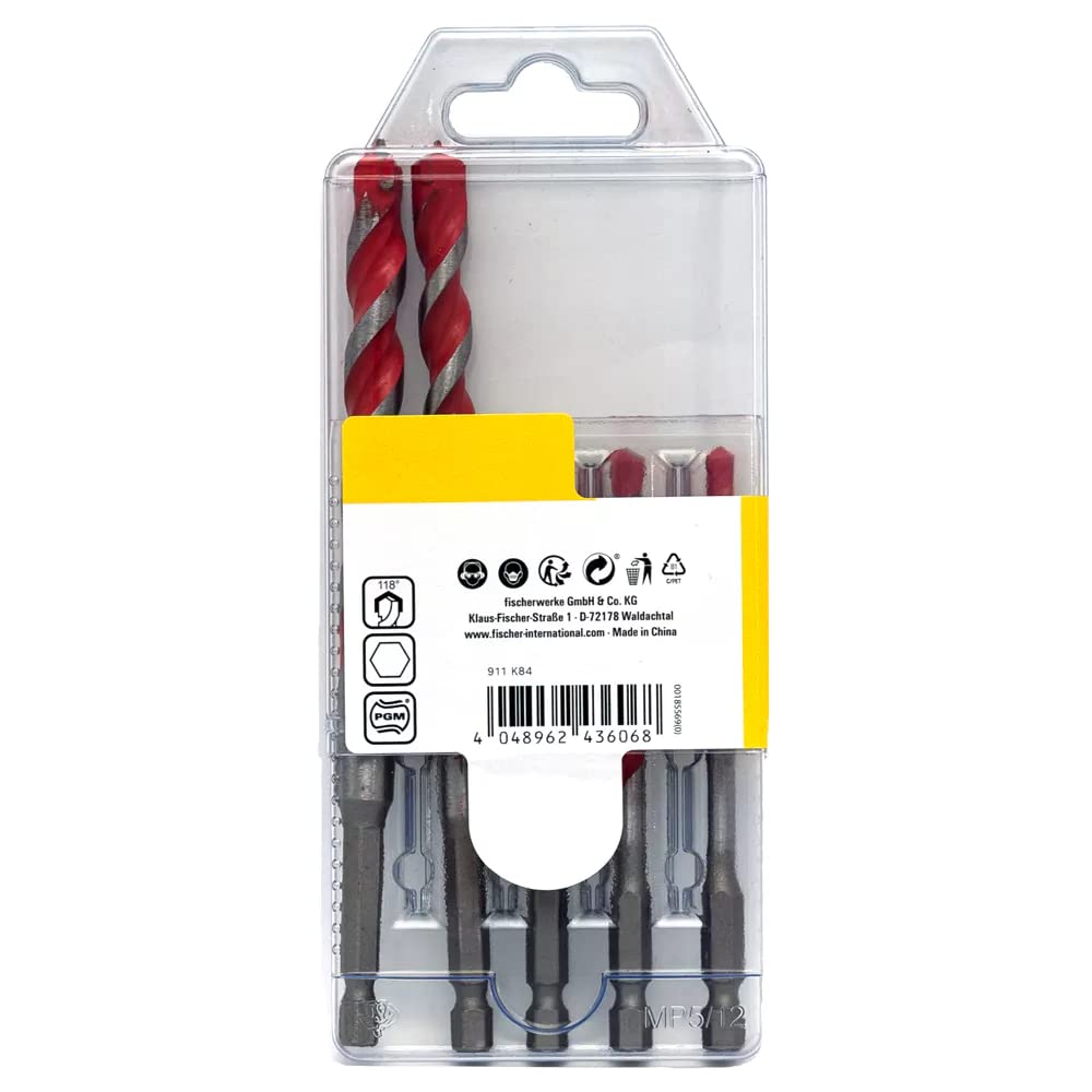 Fischer D-U Hex Set 5 Punte Trapano Universali 5-12 mm