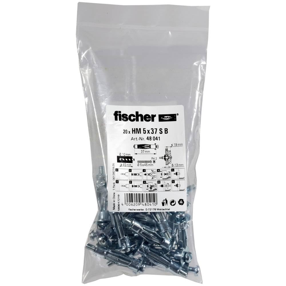Fischer HM 5x52 S Tasselli Metallo 20 Pz Pannelli