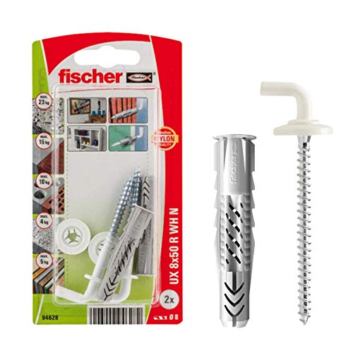 Fischer UX 8x50 Tasselli con Ganci 2 pz per Cartongesso