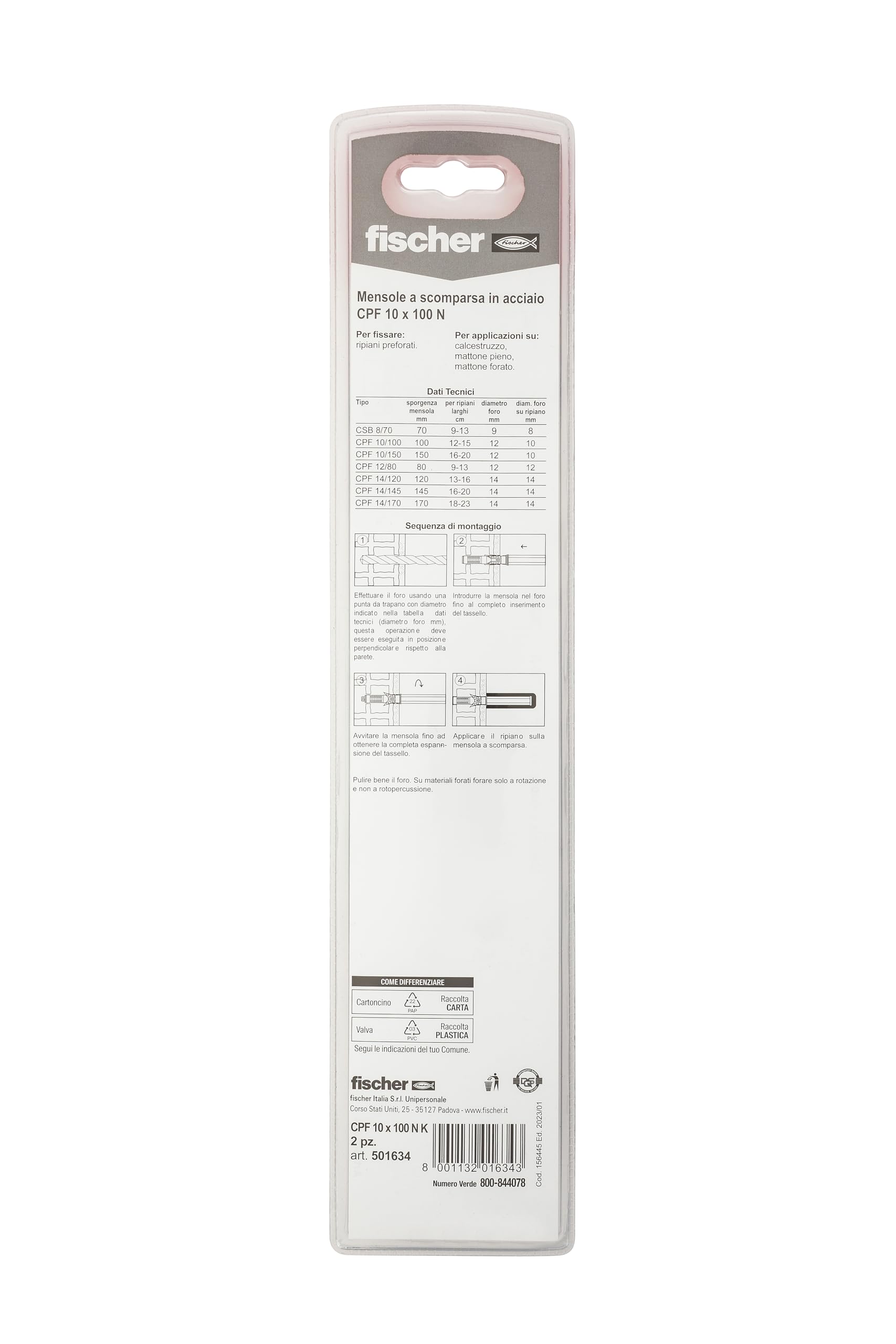 Fischer CPF 10x100 K Reggimensola a Scomparsa 2 Pz